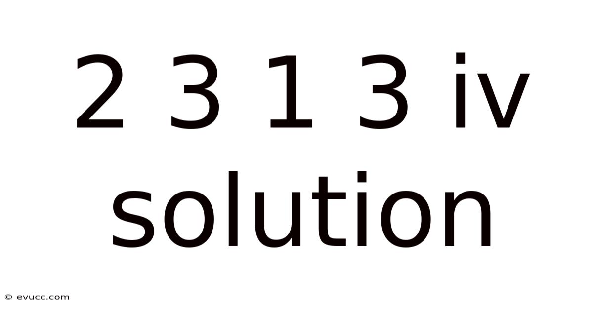 2 3 1 3 Iv Solution