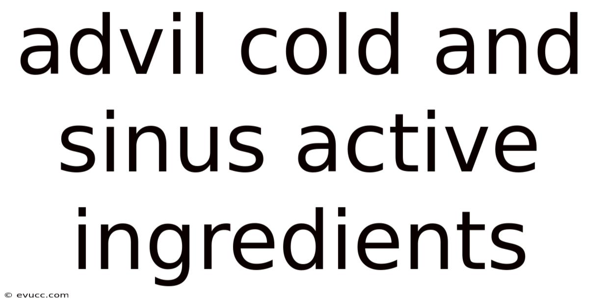 Advil Cold And Sinus Active Ingredients