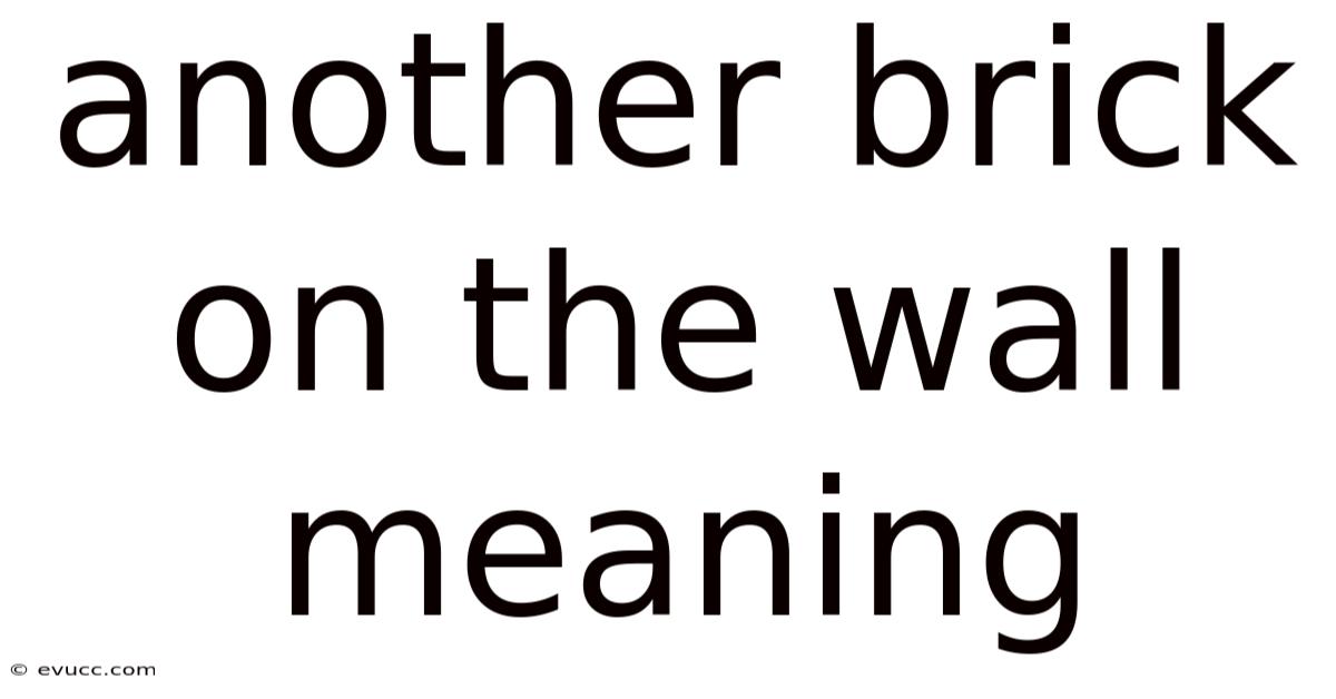 Another Brick On The Wall Meaning