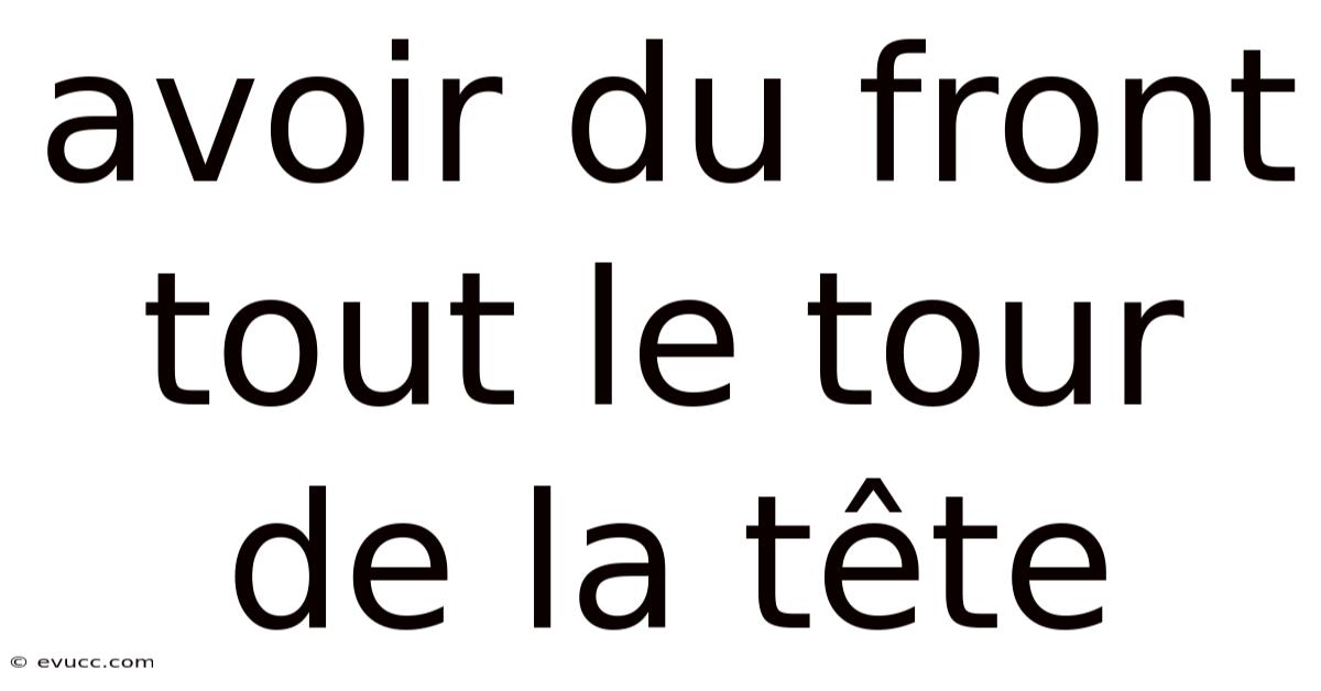 Avoir Du Front Tout Le Tour De La Tête