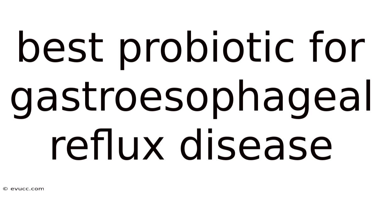 Best Probiotic For Gastroesophageal Reflux Disease