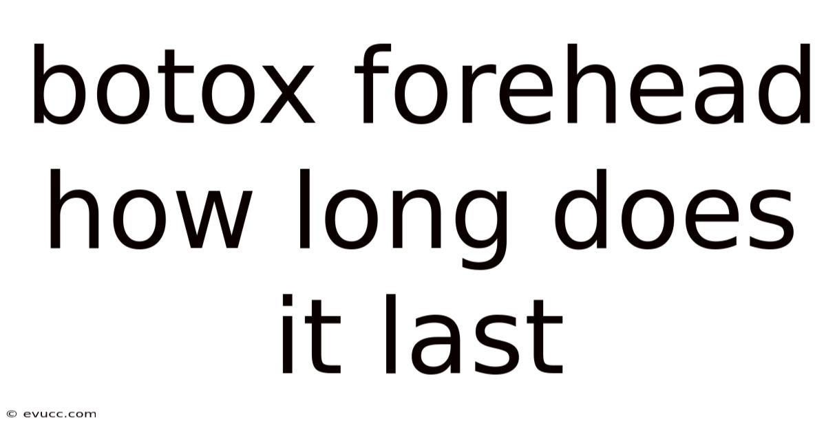 Botox Forehead How Long Does It Last
