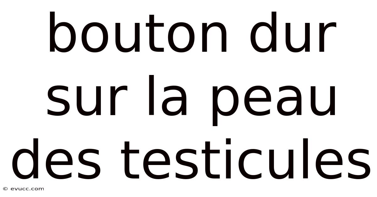 Bouton Dur Sur La Peau Des Testicules