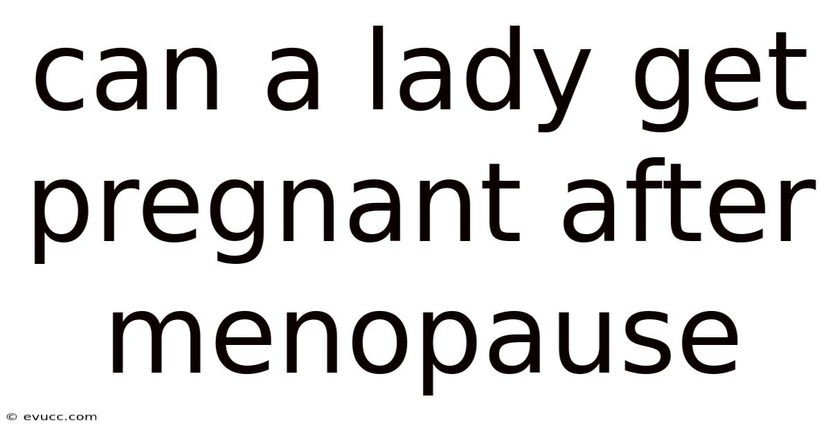 Can A Lady Get Pregnant After Menopause