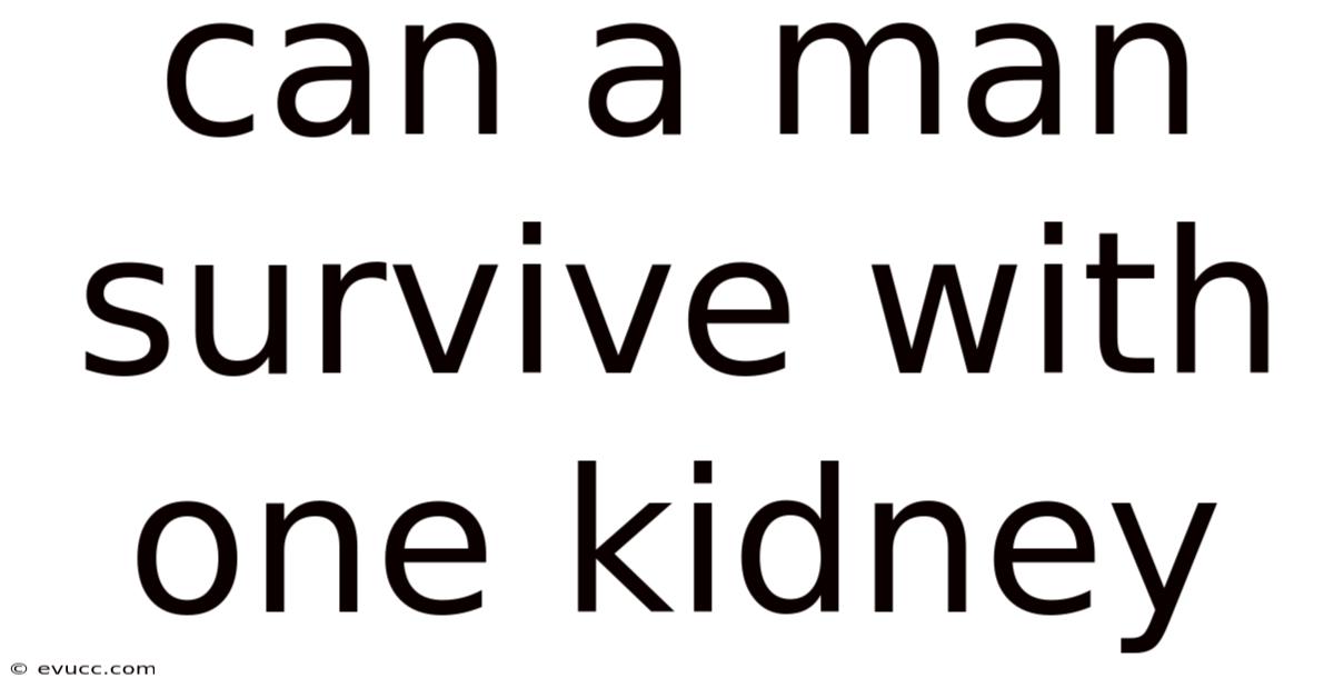 Can A Man Survive With One Kidney