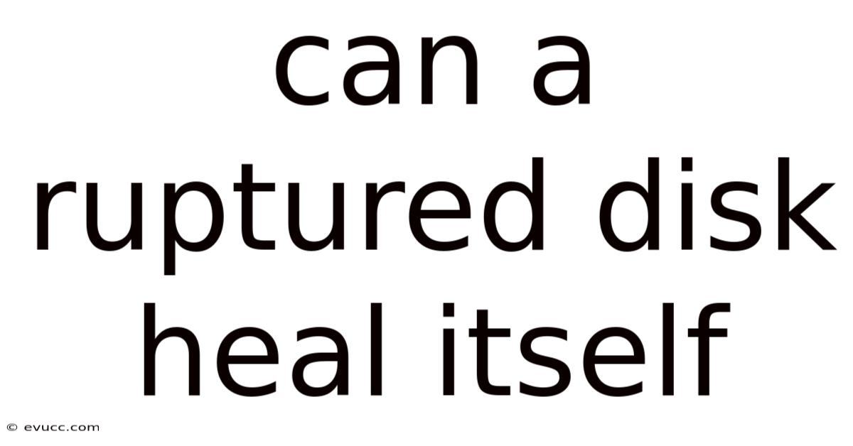 Can A Ruptured Disk Heal Itself