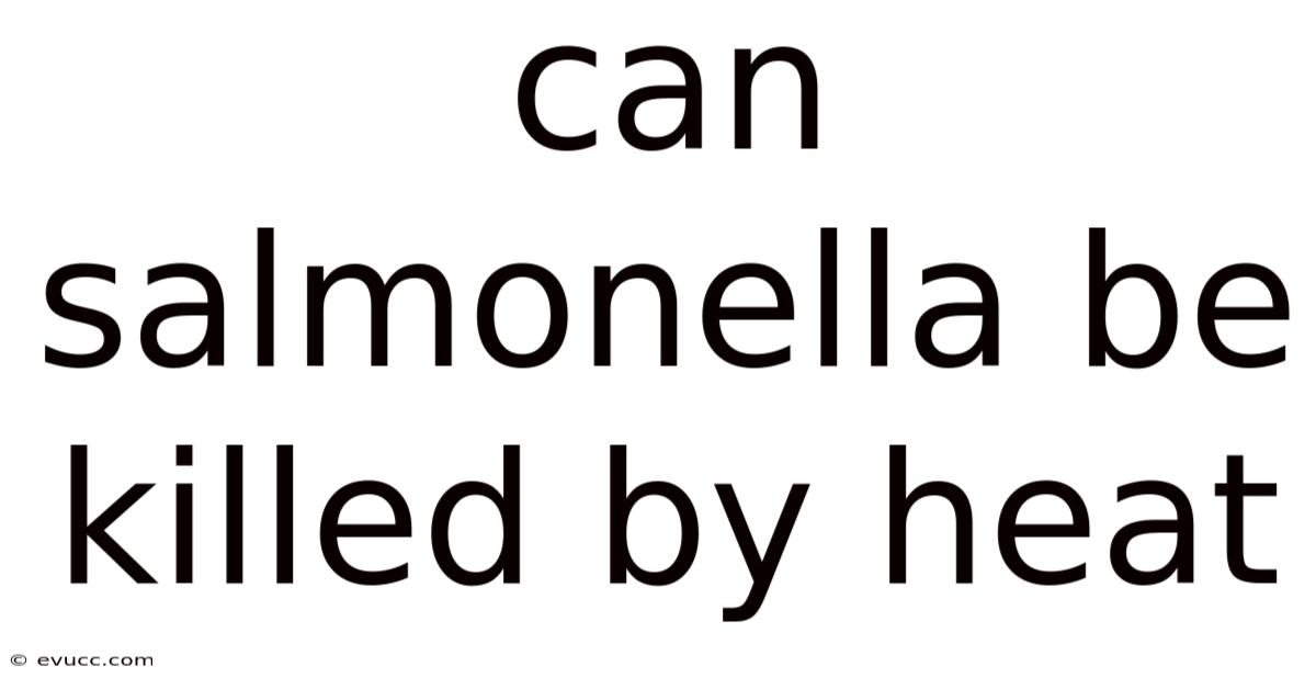 Can Salmonella Be Killed By Heat