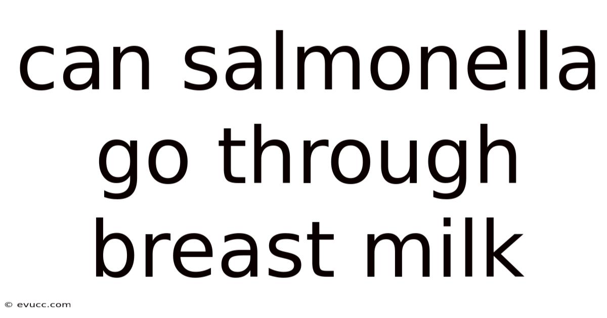 Can Salmonella Go Through Breast Milk