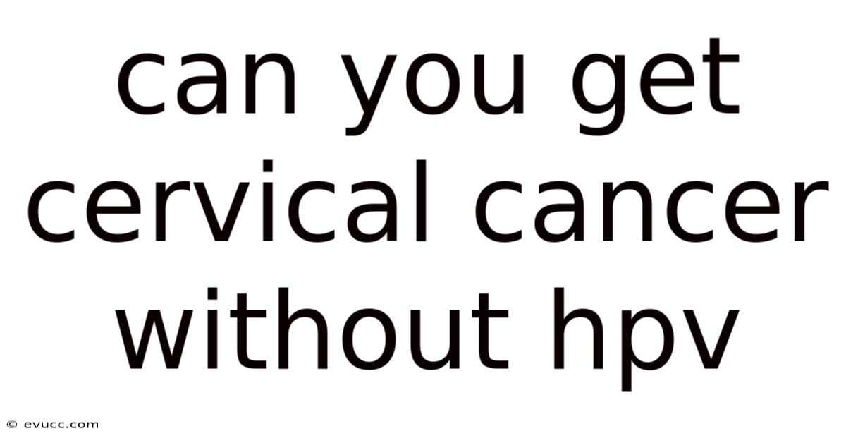 Can You Get Cervical Cancer Without Hpv