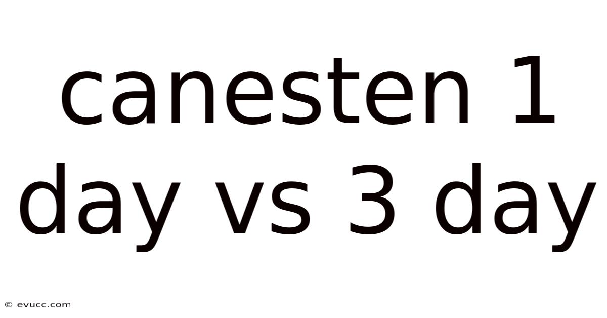 Canesten 1 Day Vs 3 Day