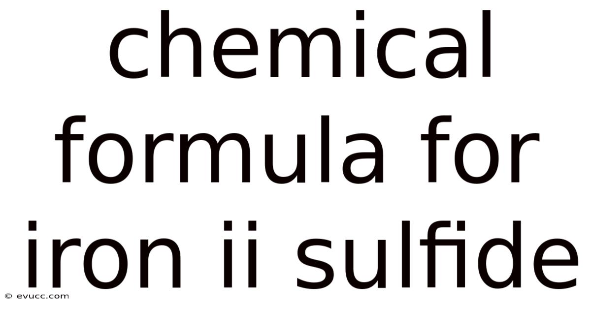 Chemical Formula For Iron Ii Sulfide