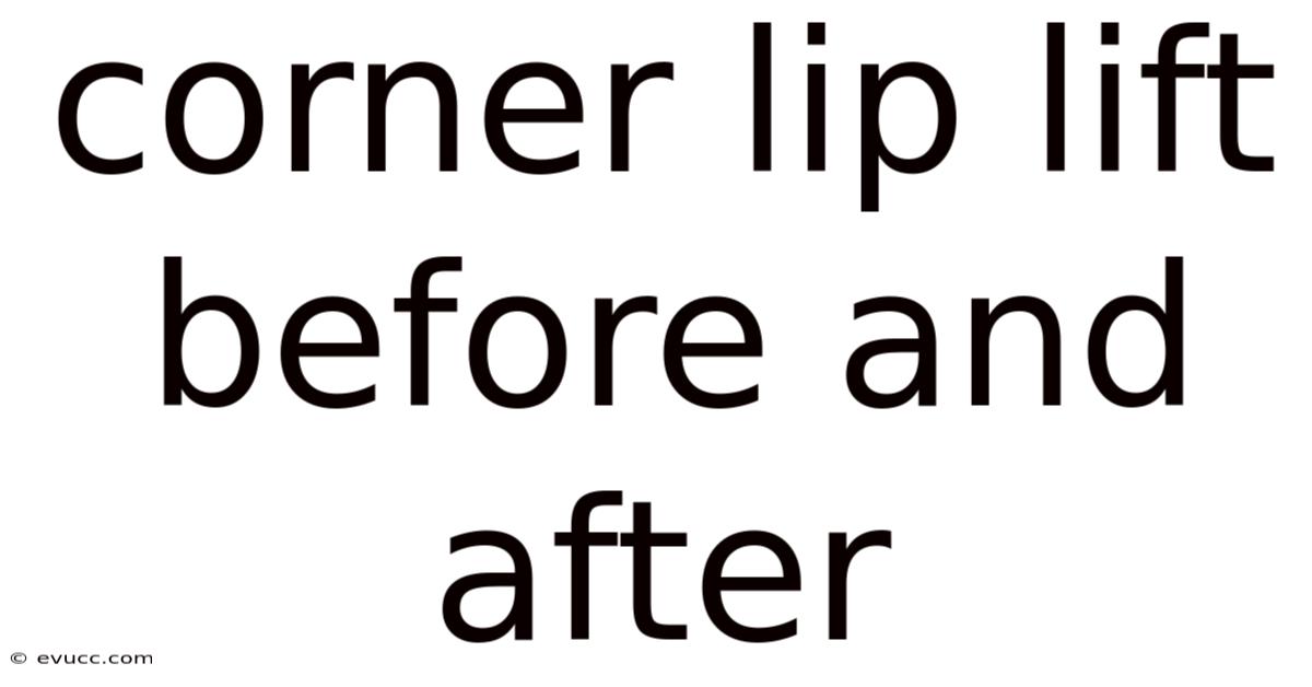 Corner Lip Lift Before And After