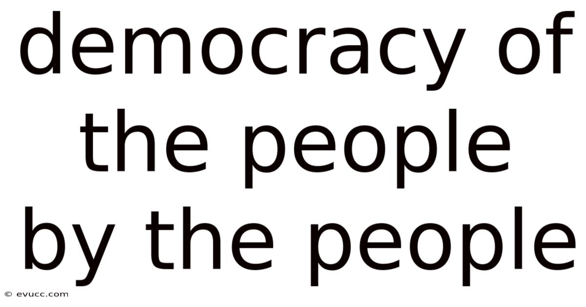 Democracy Of The People By The People
