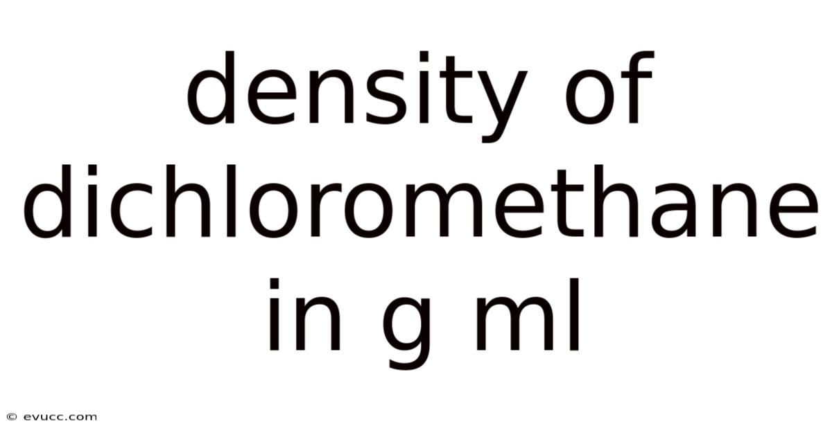Density Of Dichloromethane In G Ml