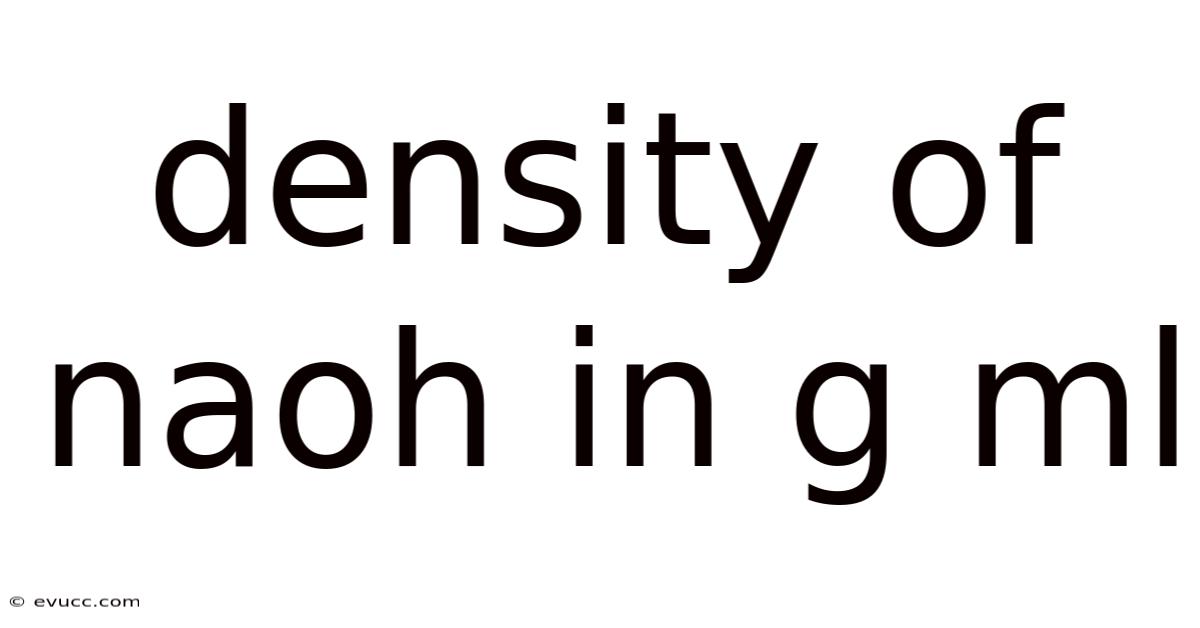 Density Of Naoh In G Ml