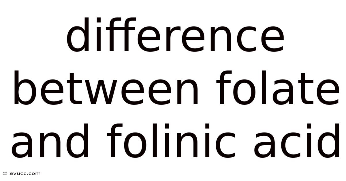Difference Between Folate And Folinic Acid