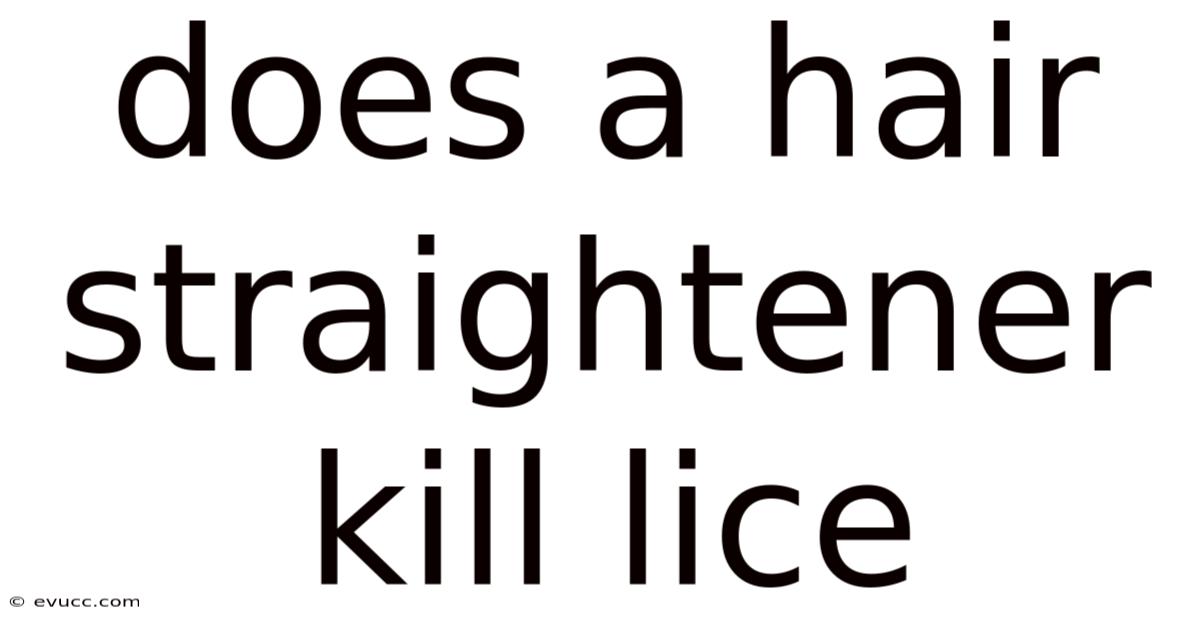 Does A Hair Straightener Kill Lice