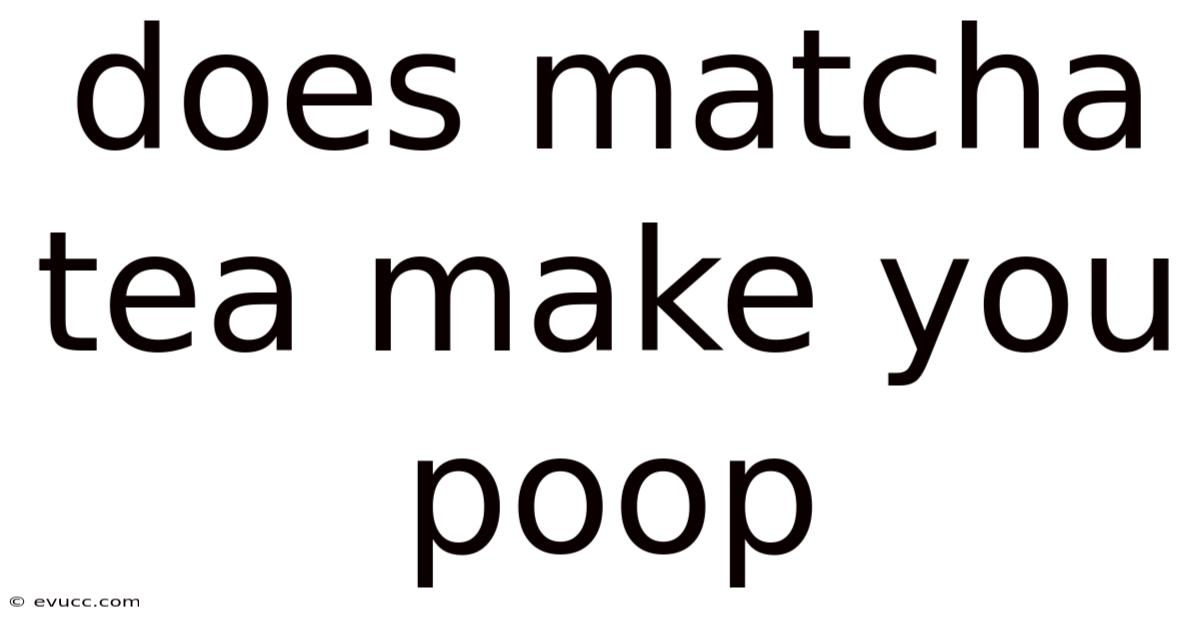 Does Matcha Tea Make You Poop