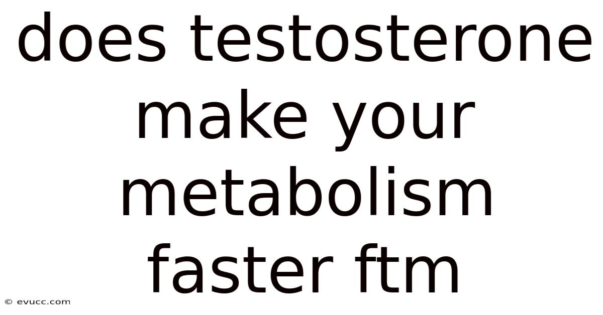 Does Testosterone Make Your Metabolism Faster Ftm
