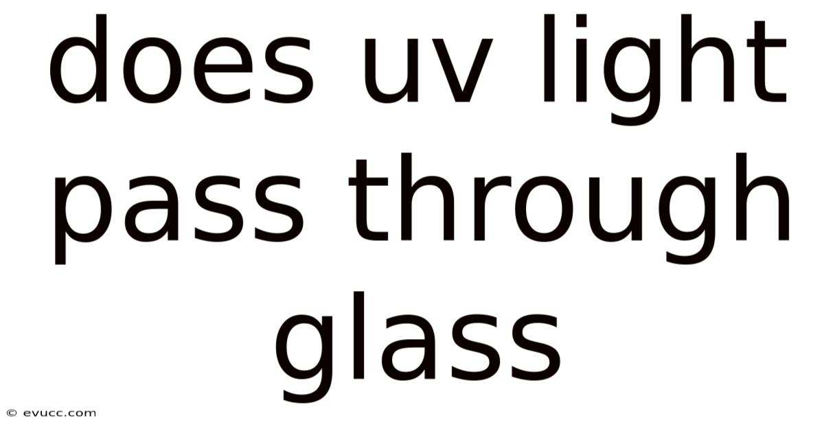 Does Uv Light Pass Through Glass