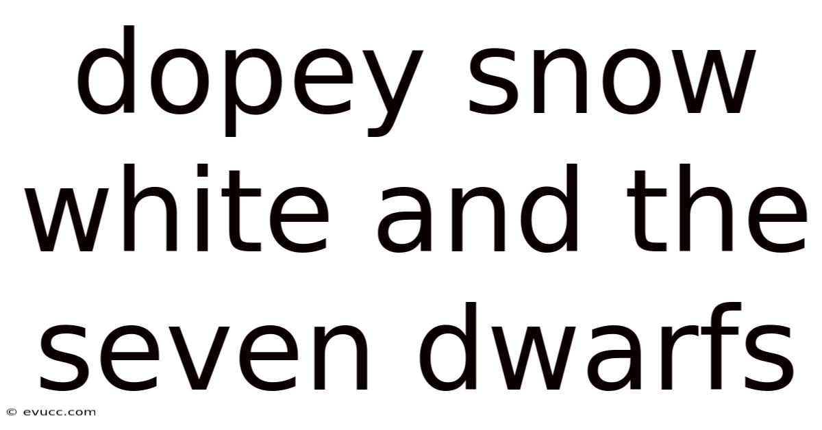 Dopey Snow White And The Seven Dwarfs