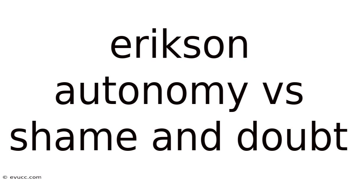 Erikson Autonomy Vs Shame And Doubt