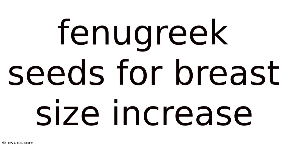 Fenugreek Seeds For Breast Size Increase