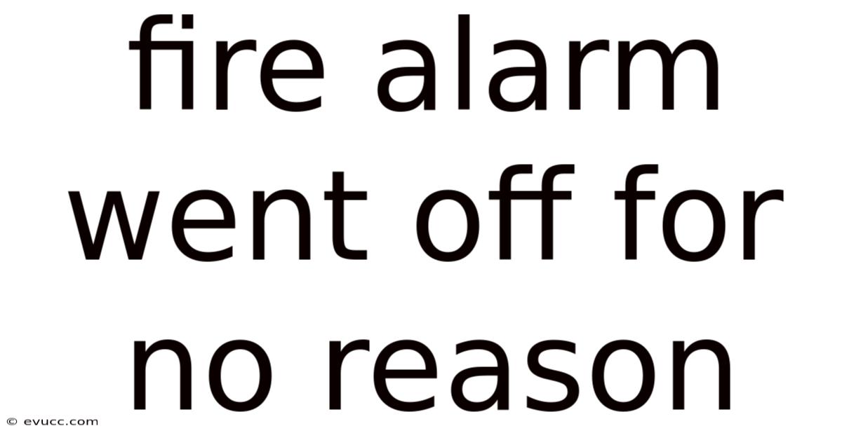Fire Alarm Went Off For No Reason