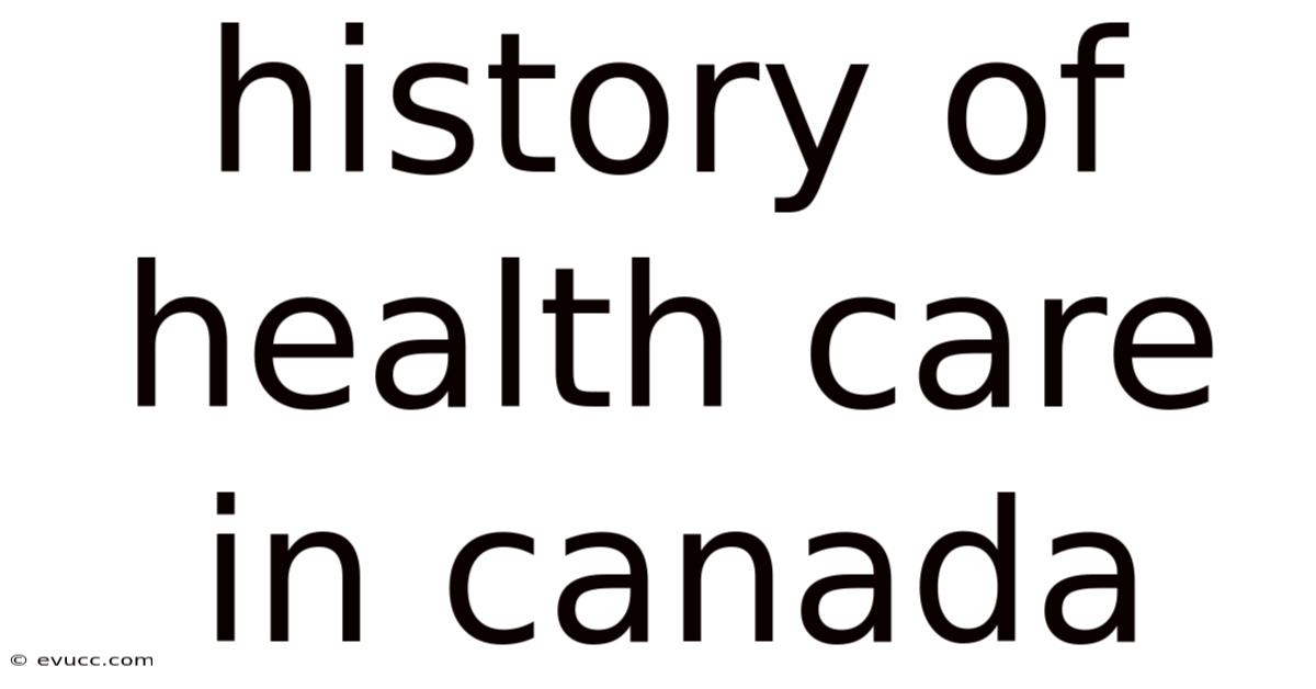 History Of Health Care In Canada