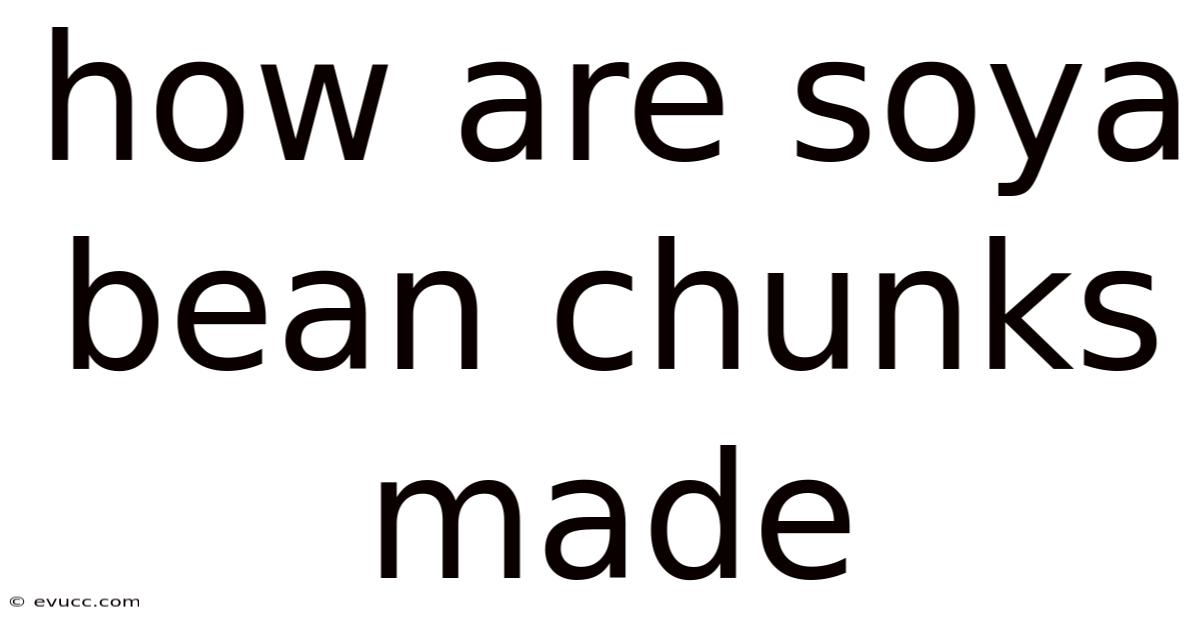 How Are Soya Bean Chunks Made