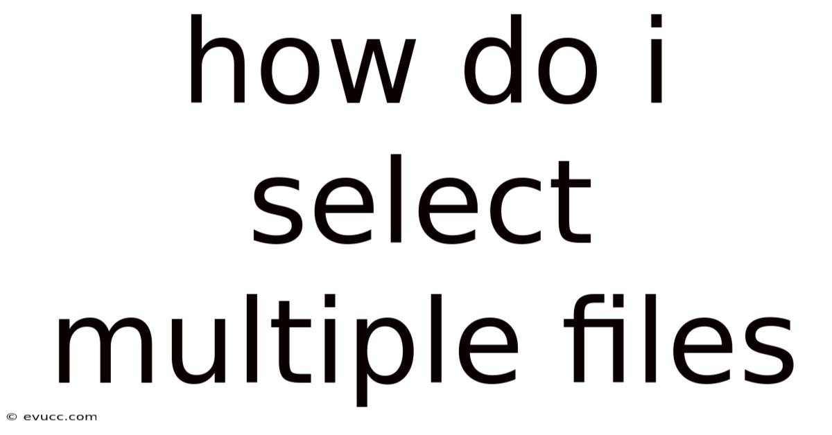 How Do I Select Multiple Files