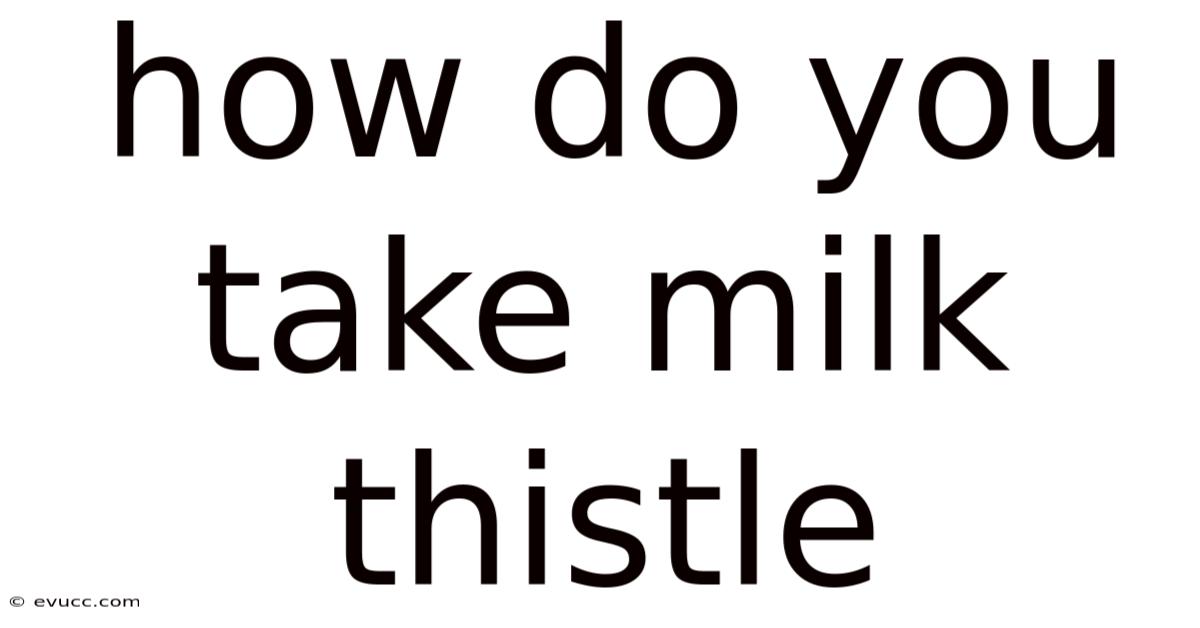How Do You Take Milk Thistle