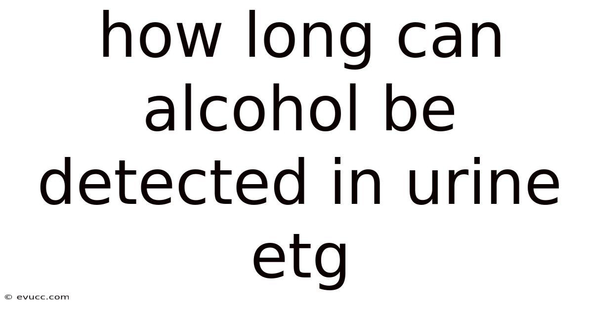 How Long Can Alcohol Be Detected In Urine Etg