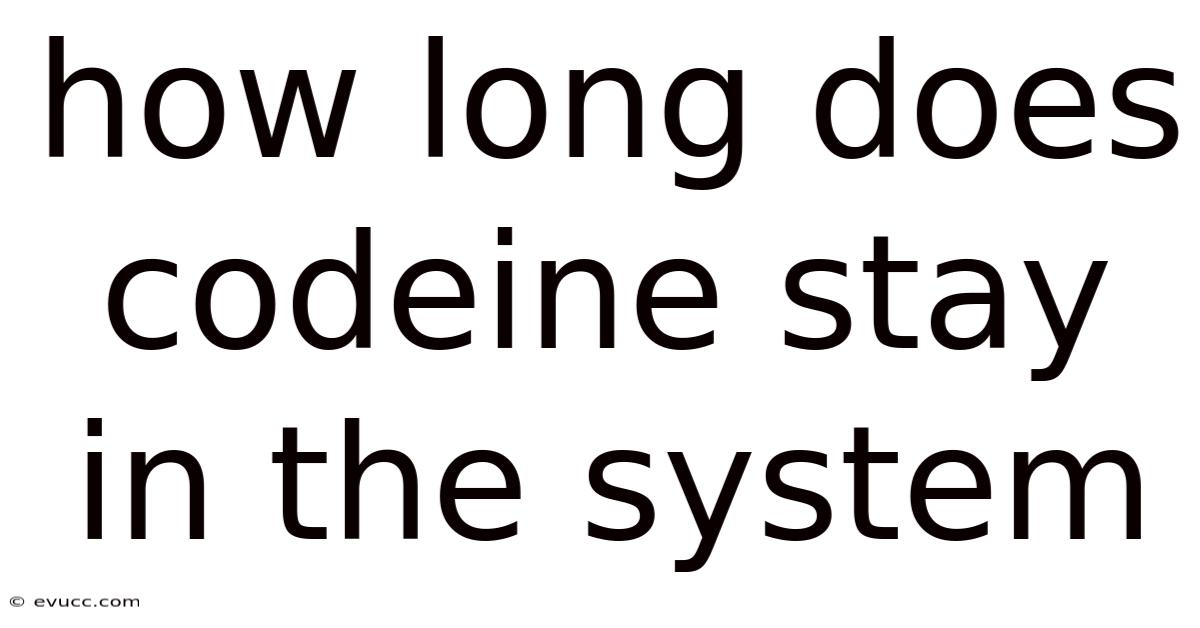 How Long Does Codeine Stay In The System