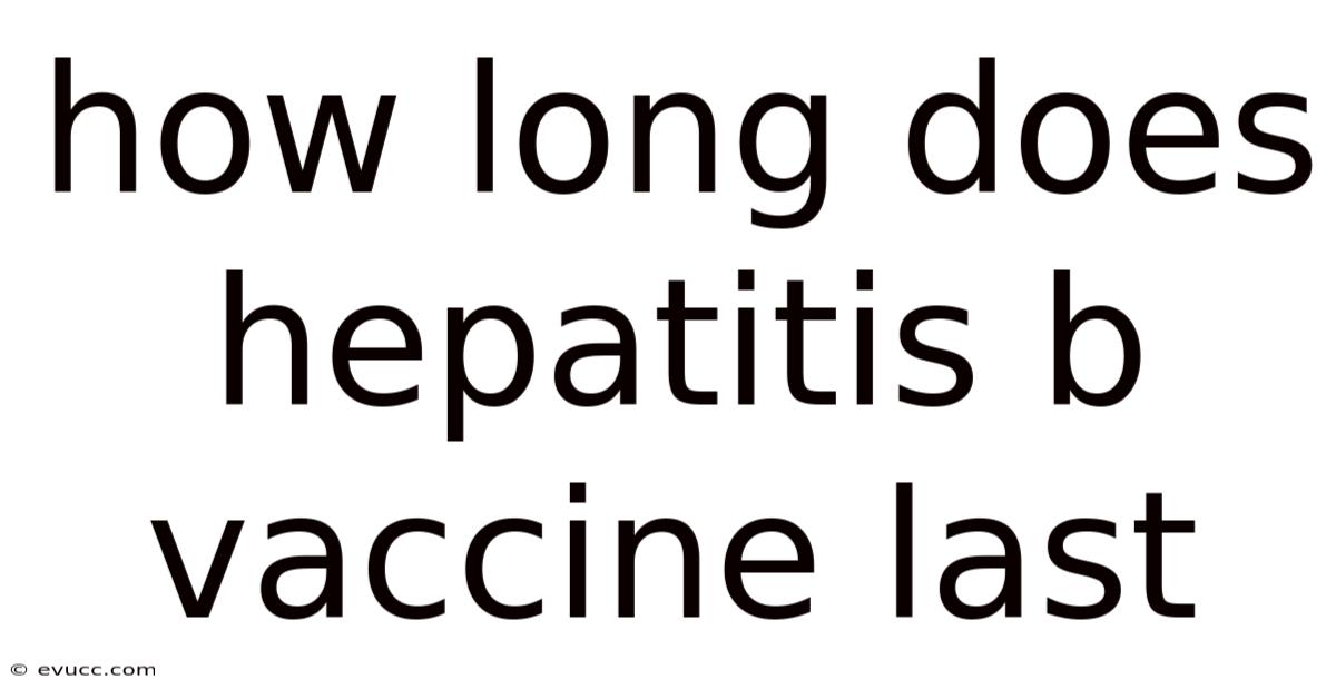 How Long Does Hepatitis B Vaccine Last