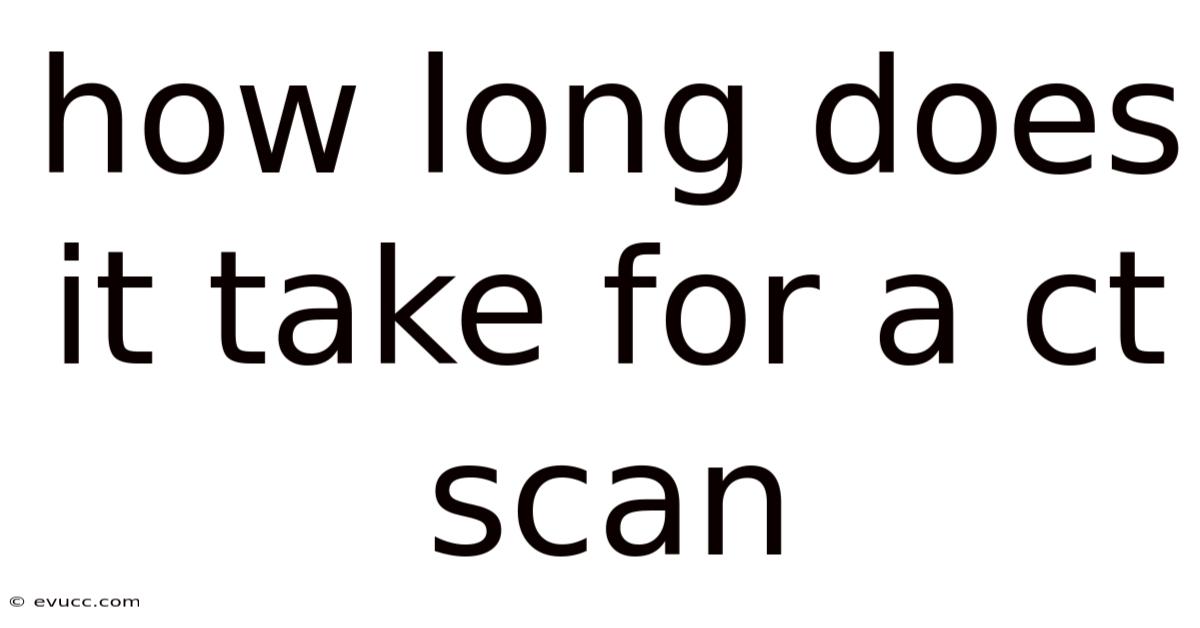 How Long Does It Take For A Ct Scan