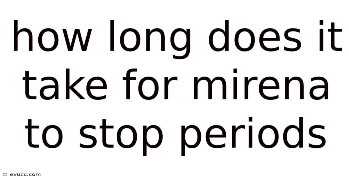 How Long Does It Take For Mirena To Stop Periods