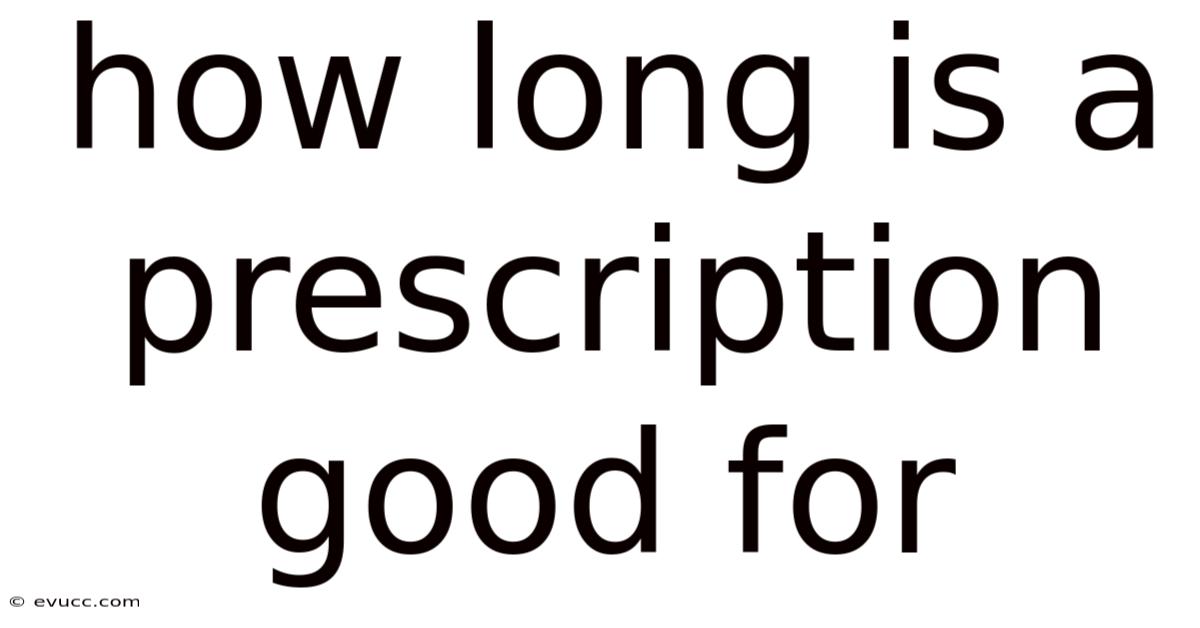 How Long Is A Prescription Good For