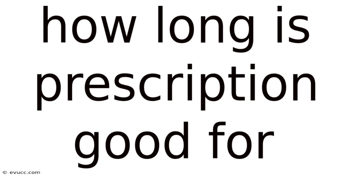 How Long Is Prescription Good For