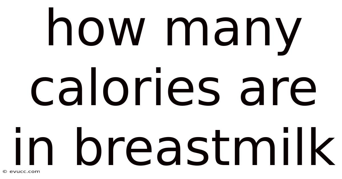How Many Calories Are In Breastmilk
