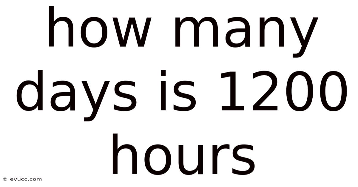 How Many Days Is 1200 Hours