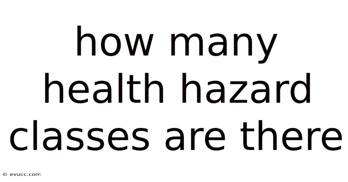 How Many Health Hazard Classes Are There