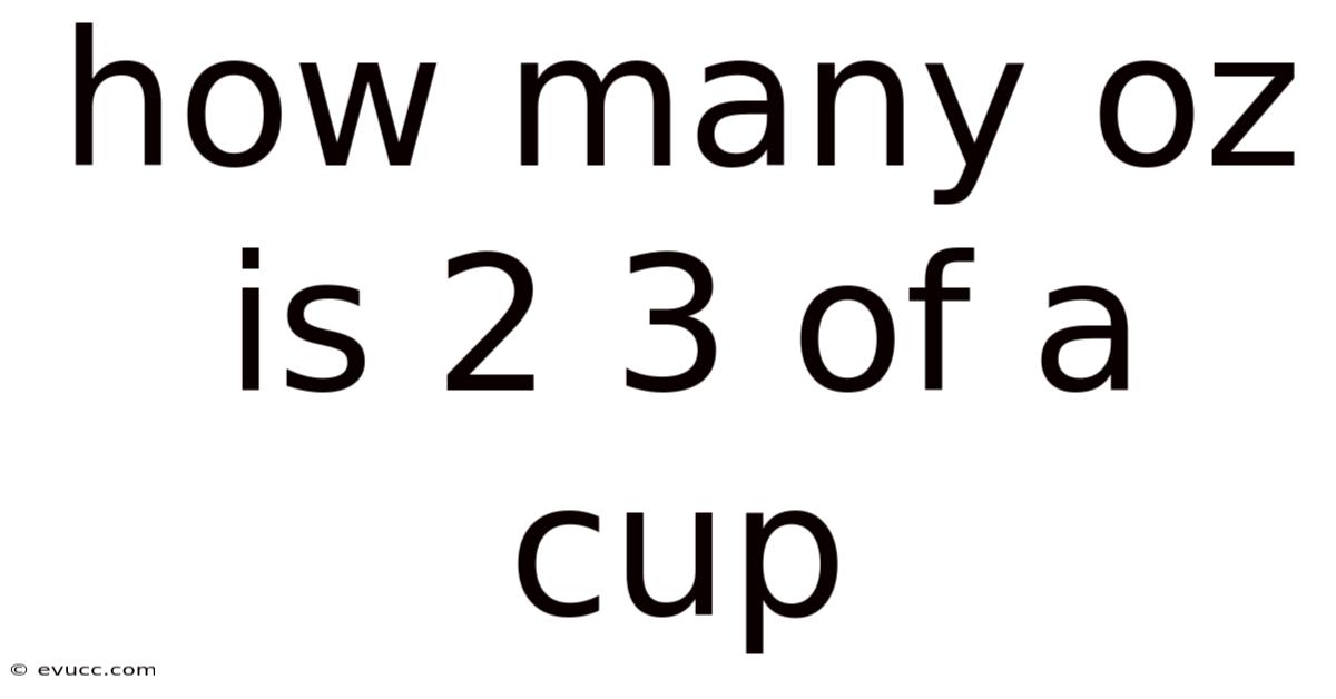 How Many Oz Is 2 3 Of A Cup