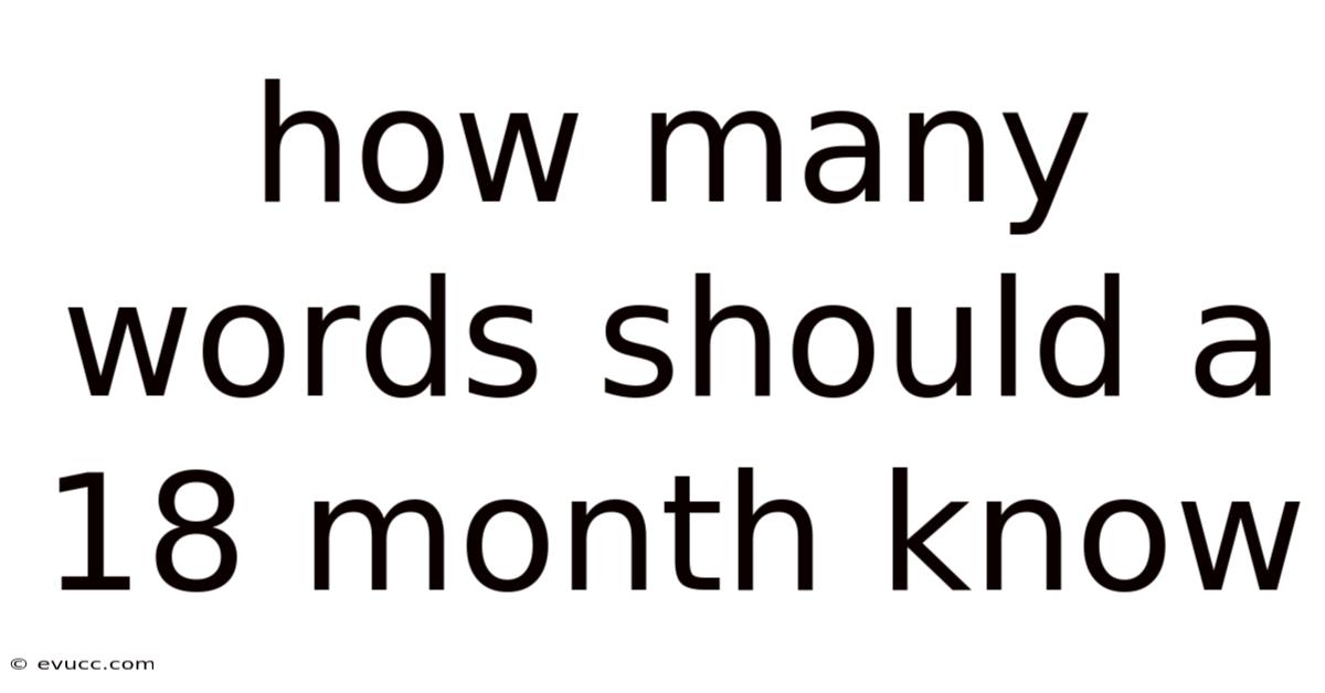 How Many Words Should A 18 Month Know