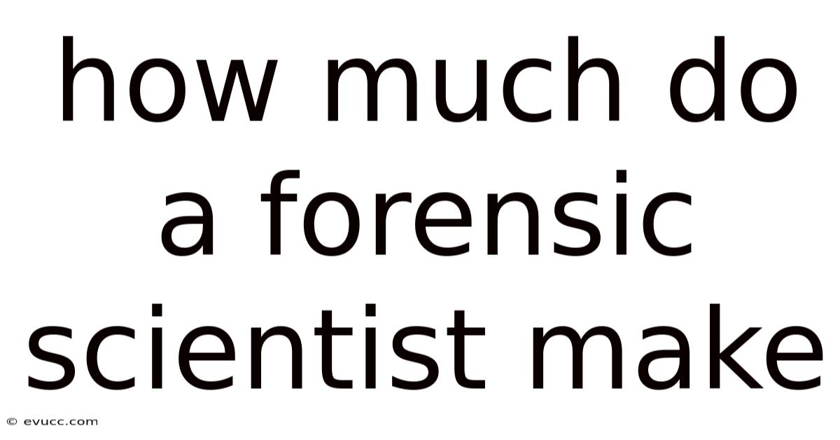 How Much Do A Forensic Scientist Make