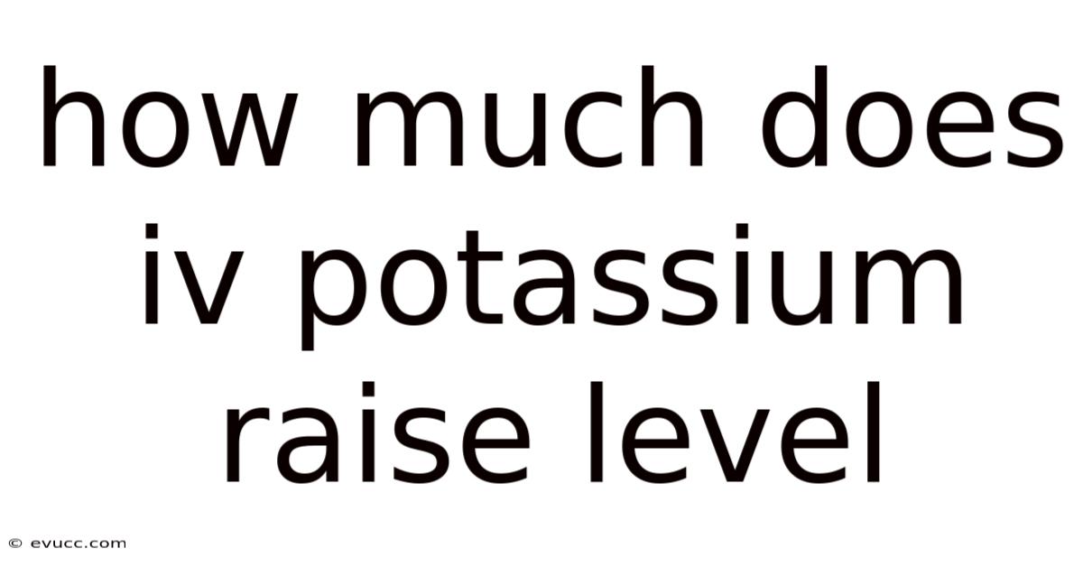 How Much Does Iv Potassium Raise Level