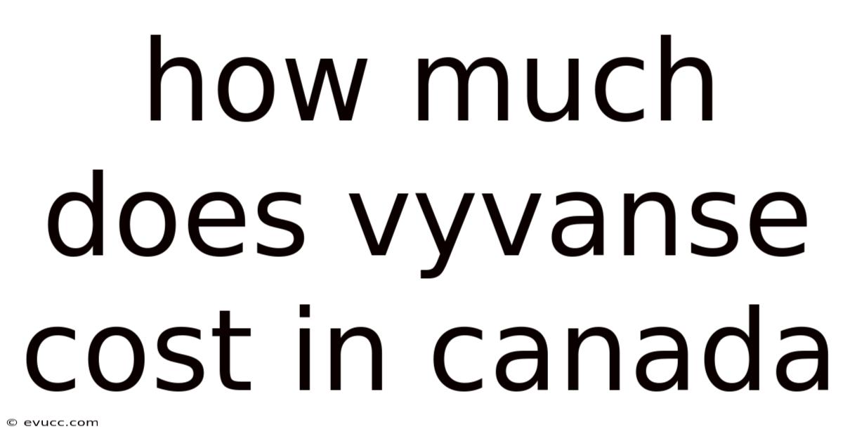 How Much Does Vyvanse Cost In Canada