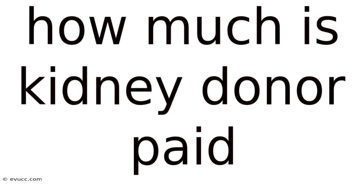 How Much Is Kidney Donor Paid