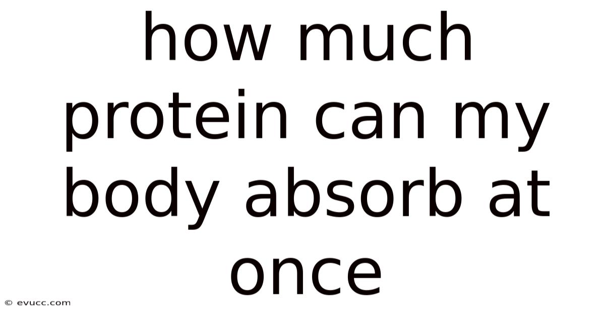 How Much Protein Can My Body Absorb At Once