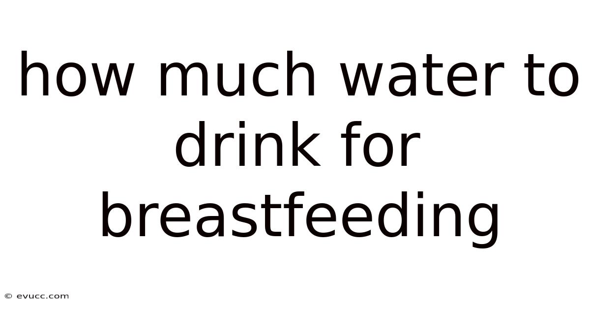 How Much Water To Drink For Breastfeeding